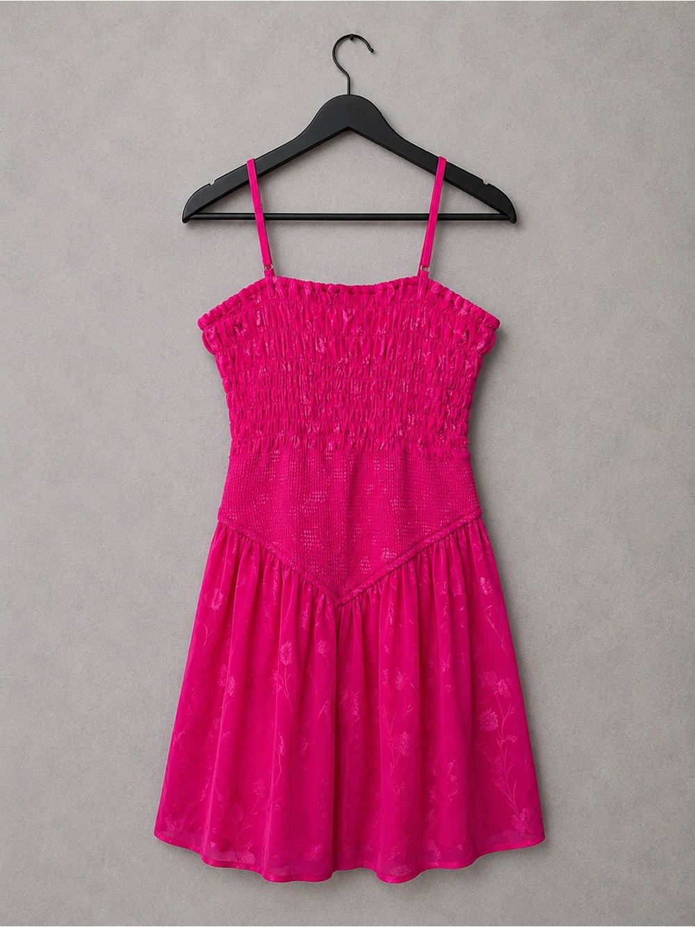 Japna Hot Pink Smocked Mini Dress